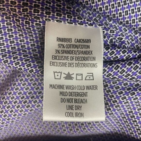 Robert Graham Modern Americana Purple Pattern Long Sleeve Shirt Mens 2XL - Picture 9 of 10